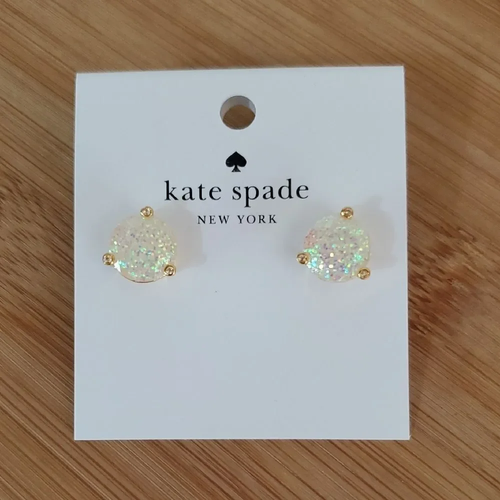 Kate Spade Rise and Shine Opal Glitter Stud Earrings NWT